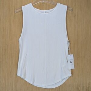 Buffbunny Collection White Sleeveless Activewear Athleisure Tank Top Medium NWT
